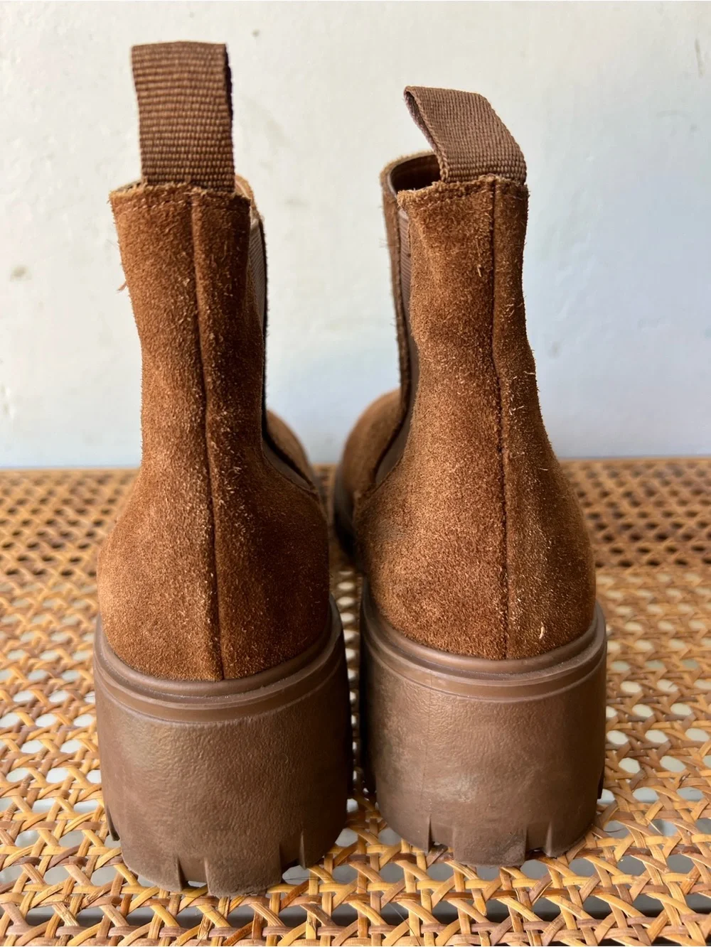 Steve Madden Brown Suede Chelsea Booties - Women's Chunky Sole